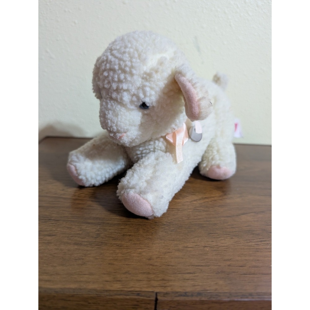 Vtg Dakin Lamb Plush Wind Up Key Musical Jesus Loves Me Head Moves Baby Fleece